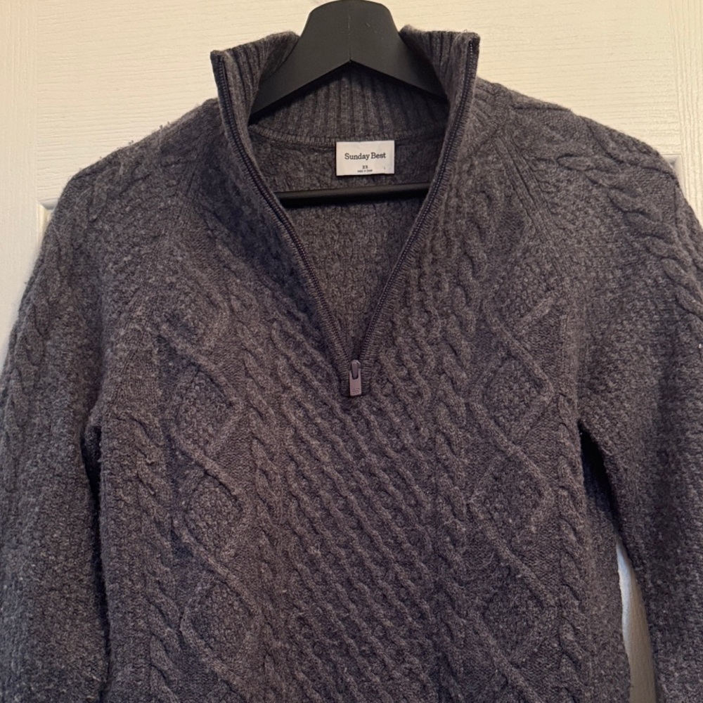 Sunday Best Charcoal Cable Knit Pullover
